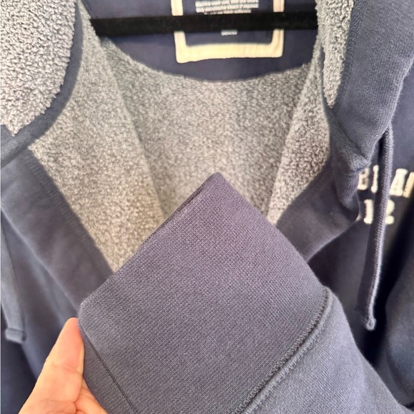 L.L.BEAN Rugby Robe In Navy/ Charcoal Sz S - Picture 6 of 10